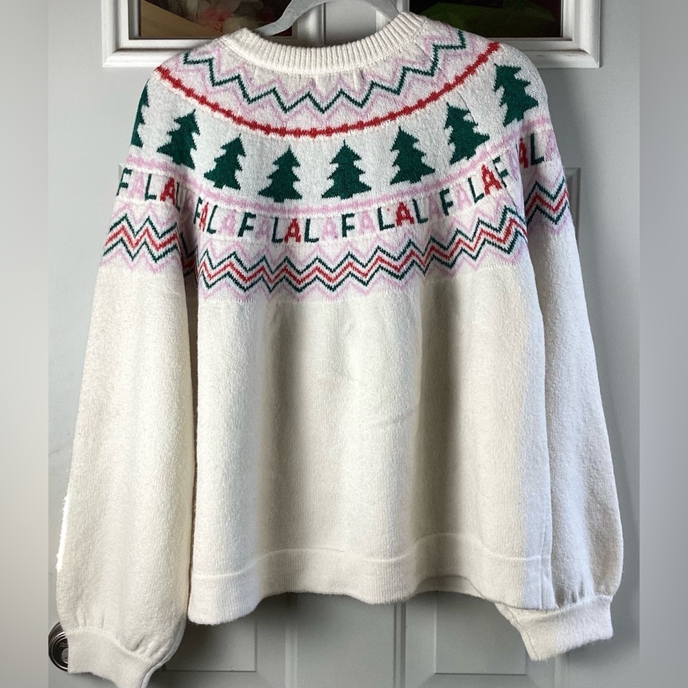 Sincerely Jules White and Green Holiday Cardigan - Picture 4 of 6